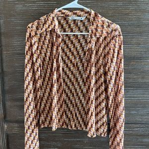 Zara Mesh Blouse Top